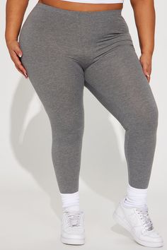 Available In Black, Charcoal, Heather Grey, Navy, And White. Leggings Mid Rise Stretch 95% Polyester 5% Spandex Imported | Lean On Me Leggings in Heather Grey size Large by Fashion Nova Gray Elastane Leggings For Loungewear, Mid-rise Elastane Leggings For Loungewear, Casual Gray Elastane Leggings, High Waist Gray Leggings For Loungewear, Gray High-waist Leggings For Loungewear, Solid Color Elastane Leggings For Loungewear, Gray Elastane Yoga Bottoms, Lean On Me, Lean On