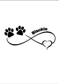 a black and white logo with an animal's paw in the shape of a heart