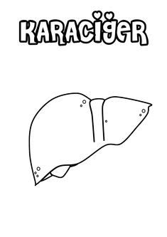 the word karacger written in black and white with an image of a liver