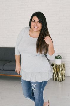 Grey Stripe Tie Back #tops #tshirt #fashion #ad #stripes #plussize Striped Tie, Grey Stripes, Tie Back