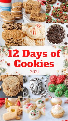 twelve days of cookies are featured in this collage