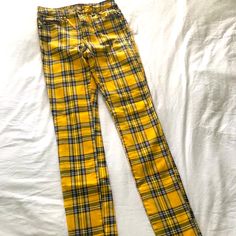 Never Worn, Washed Once. Dang Goodman Tripp Pants In Yellow / Grey/ Blue And Red Plaid. Size 26/3 Tripp Nyc Pants, Tripp Pants, Tripp Nyc, Yellow Grey, Plaid Pants, Grey Blue, Red Plaid, Blue Grey, Pant Jumpsuit