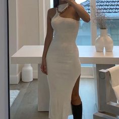 S To L White Tight Dresses Long, White Tight Dresses, White Long Dress, Long White Dress, Dresses Long, Long Dress, Colorful Dresses, Color White, Tights