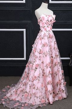 Pink Rose Dress, Slavic Style, Flower Prom Dress, Prom Inspo, Prom Dresses Long Lace, Floral Prom Dresses, Pink Evening Dress, Yule Ball, Pink Prom Dress