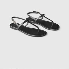 New With Tag Gap T Strap Sandals Color: Black Gap Logo At Footbed T Strap With Buckle Brown Leather Flip Flops, Logo Flip Flops, Gap Logo, Gap Shoes, Ankle Wrap Sandals, Beaded Sandals, Wrap Sandals, Black Espadrilles, Leather Flip Flops