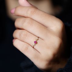 Product Details Show your love and affection with a gold beaded leaf ring, featuring a round-cut ruby. This ruby promise ring is the perfect way to express your feelings and is a beautiful and meaningful gift for a special woman in your life. Product Information SKU SHP-RINGS0821185381 Width 2.9 mm Height 3.7 mm Weight 1.10 gm (Approximate) RUBY INFORMATION No.of Stones 1 Pieces Total Weight 0.13 Carat (Approximate) Dimension(approx) Round-3X3 mm-1 Pcs Color Red Cut Brilliant Shape Round Setting Type Prong-Setting Quality Grade AAA DIAMOND INFORMATION No.of Stones 6 Pieces Total Weight 0.02 Carat (Approximate) Dimension(approx) Round-0.90X0.90 mm-6 Pcs Color HI Cut Brilliant Shape Round Setting Type Prong-Setting Quality Grade SI View More Product Parent Collection Handle ruby-rings Promise Ruby Ring With Lab-created Ruby, Promise Ring With Lab-created Ruby, Promise Lab-created Ruby Ring, Dainty 14k Gold Birthstone Ring For Proposal, Ruby Solitaire Ring For Promise, Solitaire Ruby Ring For Promise, Promise Ruby Ring, Valentine's Day 14k Gold Ruby Ring, Promise Ruby Birthstone Ring In Fine Jewelry Style