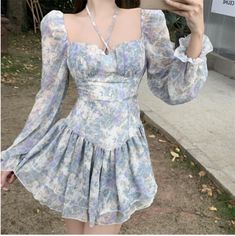 Vintage Floral Fairy Dress Women Sweet Korean Elegant · Shop Zola · Online Store Powered by Storenvy Floral One Piece Dress, Floral Fairy Dress, Y2k Mini Dress, Floral Fairy, Spring Dresses Casual, Short Party Dress, Floral One Piece, Korean Fashion Women, Korean Dress