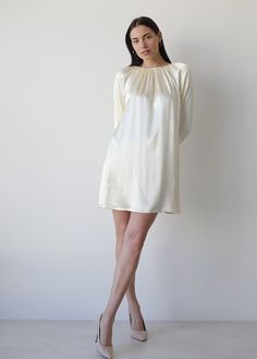 Pleated White Mini Dress Long Sleeve White Dress Ivory Tent - Etsy Ukraine White Mini Dress Long Sleeve, Long Sleeve White Dress, White Long Sleeve Mini Dress, Womens Suit, Mini Dress Long Sleeve, White Cocktail, White Cocktail Dress, White Long Sleeve Dress, Tent Dress