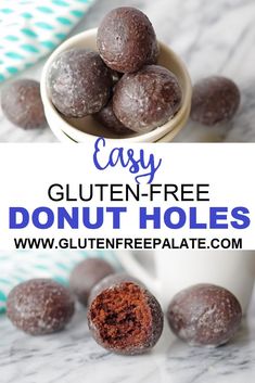 gluten - free chocolate donut holes are the perfect treat for breakfast or dessert