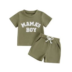 SPECIFICATIONS Material: COTTON Fabric Type: Combed Cotton Sleeve Length(cm): Short Fit: Fits true to size, take your normal size Season: Summer Item Type: Sets Gender: Baby Boys Department Name: Baby Collar: O-Neck Closure Type: Pullover Sleeve Style: Regular Material Composition: cotton Pattern Type: Letter Size (inch) 70 Tops Length: 12.6 Bust: 21.26 Shorts Length: 9.06 Waist: 14.96 Advised Age: 0-6 Months 80 Tops Length: 13.39 Bust: 22.05 Shorts Length: 9.84 Waist: 15.75 Advised Age: 6-12 Mo Cotton Matching Outfits For Summer, Summer Matching Cotton Outfit Sets, Summer Cotton Matching Outfits Sets, Matching Cotton Sets With Letter Print, Family Matching Cotton Sets With Letter Print, Green Matching Sets For Summer, Spring Short Sets With Letter Print, Matching Green Summer Sets, Spring Cotton Sets With Letter Print