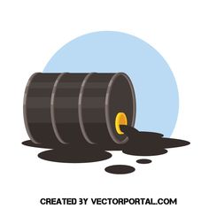 a barrel is spilled on the ground and has a yellow ring in it's center