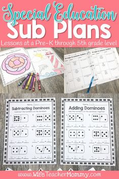 sub plans for special education that are fun and easy to do with the students in their class