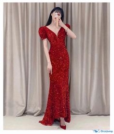 Orcajump - Brides Wine Red Enagagement Reception Gown, Mermaid Hostess Evening Dress Gown Mermaid, Sleeves Wedding Dresses, Bodybuilding Clothing, Reception Gown, Body Building, Wine Red, Evening Dress, Floor Length, Evening Dresses