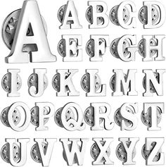 the alphabet is made up of metal letters and numbers