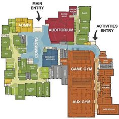 the floor plan for an apartment building with multiple rooms and gyms on each level