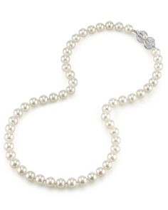 Enrich your jewelry collection with a classic beauty that will stand the test of time: our AAA Quality Japanese Akoya White Pearl Necklace, showcasing splendid 7.5-8.0mm gems of the sea. Double knotted on silk thread, our pearls have very thick nacres, a fact which enhances their shimmery glow, regardless if you choose our white, rose or ivory overtones. Complete with a clasp closure of your choice, our Japanese Akoya Pearl Necklace comes in a variety of lengths, from the chic princess style to the statement, impactful opera length. Akoya Pearl Ring, Rare Pearls, White Choker, Akoya Pearl Necklace, Buy Pearls, Pearl Jewelry Sets, White Pearl Necklace, Buy Necklace, Pearl Necklaces