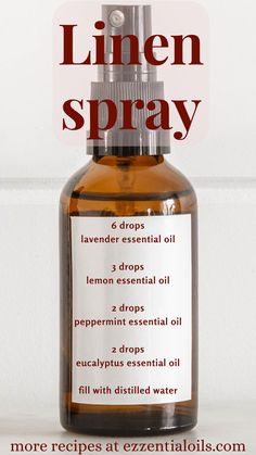 Linen Spray Essential Oils, Essential Oil Spray Recipes, Essential Oil Perfumes Recipes, Doterra Essential Oils Recipes, Essential Oil Diffuser Blends Recipes, Perfume Recipes, Essential Oil Spray, Essential Oils Cleaning, Essential Oils Herbs