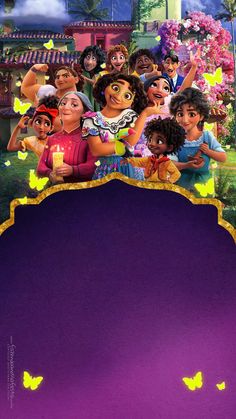 the princess and the frog movie poster with an image of people in front of a purple background