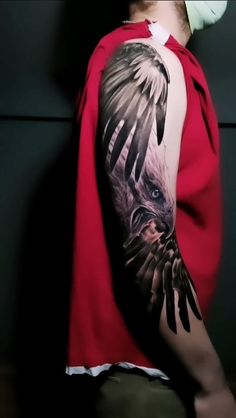 Eagle tattoo by @ink_011 tattoo studio Falcon Tattoo Men, 011 Tattoo, Eagle Shoulder Tattoo, Cover Up Tattoos For Men, Falcon Tattoo, Alas Tattoo, Tiger Tattoo Sleeve