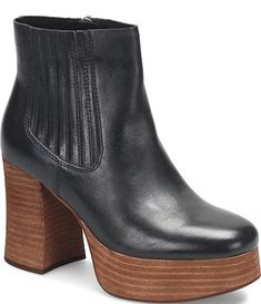 Kork-Ease Baylie Leather Platform Booties | Dillard's Leather Platform Boots With High Shaft And Reinforced Heel, Leather High Shaft Platform Boots With Reinforced Heel, Leather Platform Boots With Stacked Heel, Brown Platform Ankle Booties, Leather Ankle-high Platform Booties, Leather Platform Boots With Padded Heel, Medium Width, Ankle Platform Boots With Leather Sole, Medium Width, Brown Ankle-high Platform Moto Boots, My Style