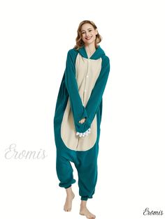 Eromis - Womens Plus Size Halloween Party Lounge Jumpsuit - Animal Design Hooded One Piece Cosplay Costume Winter Costume Party Hooded Onesie, Winter Hooded Onesie For Costume Party, Hooded Onesie For Winter Costume Party, Hooded Onesie For Costume Party In Winter, Green Winter Costume For Costume Party, Novelty Long Sleeve Cosplay Costume, Novelty Long Sleeve Onesie For Costume Party, Hooded Onesie For Halloween Costume Party, Novelty Long Sleeve Costume For Costume Party