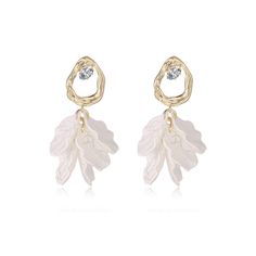 Product Details: Material: Alloy Applicable gender: female Type: Earrings Color classification: white petal earrings Pattern: plant flower Size information: Size: about 2.5cm wide and 3cm high Package Contents: Earrings X1 pair Elegant White Leaf-shaped Earrings, Petal Earrings, Earrings Pattern, European Women, Silver Pin, Plant Flower, Earring Patterns, Earrings Color, Dress Size Chart