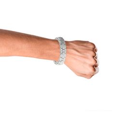 This Men's Silver Diamond Bracelet weighs 67 grams, showcases 3.25 carats of genuine diamonds and a rhodium plating for an excellent shine. This heavy sterling silver diamond bracelet makes a fabulous gift for any occasion. Silver Diamond Jubilee Bracelet In Platinum, Modern Silver Platinum Tennis Bracelet, Silver Platinum Bangle Diamond Bracelet, Silver Platinum Diamond Bangle Bracelet, Modern White Gold Cuban Link Bracelet With Polished Finish, Silver Stainless Steel Bangle With Polished Finish, Modern Silver Diamond Bracelet In Platinum, Modern Silver Diamond Platinum Bracelet, Modern Platinum Tennis Bracelet