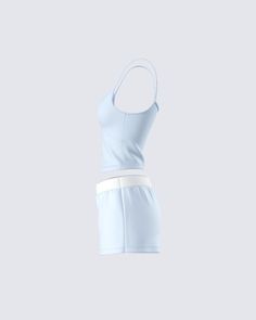 A little downtime is needed sometimes 💅 Look your best even on your casual days in this two-piece set featuring a blue cami tank top and a pair of blue boy shorts 💙 Light Blue Short Tops For Summer, Light Blue Short Summer Tops, Blue Cami Tank Top For Loungewear, Summer Blue Short Sets, Blue Summer Loungewear Short Set, Blue Summer Short Set For Loungewear, Casual Blue Camisole For Loungewear, Blue Short Set For Summer Loungewear, Blue Summer Top, Short Length