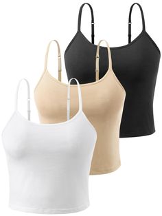 PRICES MAY VARY. ❤MATERIAL:The womens short camisole is made of high-quality cotton and spandex blended fabric,consisting of 95% cotton and 5% spandex.This blended fabric is soft,comfortable,breathable,and durable,able to maintain its shape and structure well. ❤DESIGNED:Our women crop top design with adjustable spaghetti strap and built in bra , so you don't need to wear extra bra.The womens crop top short design can showcase the waistline of women,while having appropriate width and length to ac Medium Support Camisole With Built-in Bra, Stretch Cotton Camisole With Built-in Bra, Cotton Tops With Built-in Bra And Medium Support, Stretch Tops With Spaghetti Straps And Medium Bust Support, Basic Cotton Tank Top With Adjustable Straps, Casual Camisole With Medium Bust Support And Spaghetti Straps, Seamless Cotton Spaghetti Strap Tops, Casual Camisole With Spaghetti Straps And Medium Bust Support, Spaghetti Strap Tops With Medium Bust Support