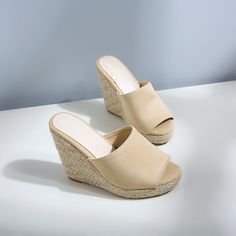 Cata Women's Platform Sandal With Wedges | Ultrasellershoes.com – Ultra Seller Shoes Beige Round Toe Heels For Summer, Beige Flat Heels For Summer, Beige Open Toe Eva Sandals, Spring Casual Wedge Sandals With Open Heel, Casual Spring Wedge Sandals With Open Heel, Beige Slip-on Heels For Summer, Casual Open Heel Wedge Sandals For Spring, Fabric Wedge Sandals With Cushioned Footbed And Round Toe, Closed Toe Fabric Wedge Sandals For Vacation