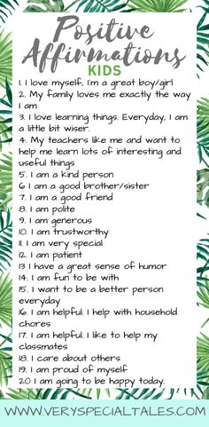 Could I boost my kids' self-esteem and confidence by them practicing positive affirmations? Research suggests there are many benefits to practicing positive self-talk / Download these 50+ Positive Affirmations for Kids (includes Positive Affirmations for Anxious Kids). Use them at home or in school.  #positiveaffirmationsforkids #affirmationsforkids #affirmationsforanxiouskids #affirmations #positiveselftalk #copingskills #classroomactivities #parenting #emotionalregulation #selfesteeminkids Gentle Parenting, Positive Affirmations For Kids, Motivation Positive, Mindfulness For Kids, Positive Self Talk, Parenting Skills