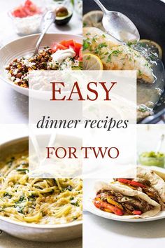 easy dinner recipes for two with the title overlay