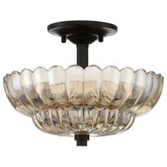 a glass bowl chandelier hanging from a ceiling fixture