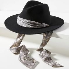 Beautiful! One Size Diy Hats, Rancher Hat, Anthropologie Accessories, Diy Hat, Black Scarf, Ying Yang, Fedora Hat, Beautiful One, Fedora