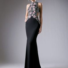 Black Evening Dress With Back Opening For Prom, Glamorous Black Gown With Back Opening, Black Embellished Mermaid Dress For Formal Occasions, Black Embellished Mermaid Dress For Wedding, Formal Black Embellished Mermaid Dress, Black Fitted Gown With Mermaid Hem, Black Mermaid Hem Dress With Sweep Train, Black Dress With Back Opening For Wedding, Fitted Black Embellished Maxi Dress