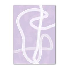 an abstract painting with white lines on a lila colored background and the letter s in the center