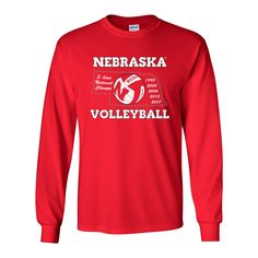 Nebraska Volleyball 5-Time National Champions Long Sleeve Tee Shirt Collegiate Long Sleeve T-shirt With Screen Print, Collegiate Long Sleeve T-shirt For Fans, Long Sleeve Team Spirit Tops With Screen Print, Sports Fan Long Sleeve T-shirt, Long Sleeve Screen Print Tops For Team Spirit, Long Sleeve Tops With Screen Print For Team Spirit, Long Sleeve Sports Fan T-shirt For Sports Season, Long Sleeve T-shirt For Sports Season Fan Merchandise, Long Sleeve T-shirt For Sports Fan Merchandise