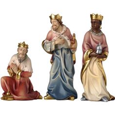 three figurines of jesus, mary and baby jesus