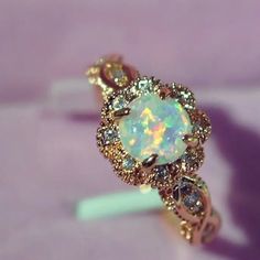 14k Plated Inlaid Opal Sunset Minimalist Opal Ring, Opal Wedding Ring, Best Friend Rings, Rose Gold Opal Ring, Rose Gold Fashion, Friend Rings, Opal Wedding, White Opal Ring, Opal Wedding Rings