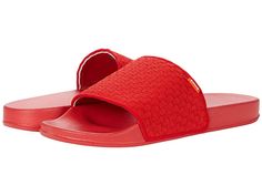 SWIMS Woven Lounge Pool Slide - Men's Shoes : Red : Get your feet warm weather ready with the SWIMS Woven Lounge Pool Slide. These slip-on slides are constructed with a single wide woven strap with logo tag, cushioned footbed and textured sole for a sleek swim time look. Made from manmade materials. Imported. Measurements: Weight: 6 oz Product measurements were taken using size 9, width M. Please note that measurements may vary by size. Weight of footwear is based on a single item, not a pair. Casual Red Slides With Cushioned Footbed, Red Slip-on Slides For Outdoor, Casual Red Slides For Outdoor, Red Synthetic Slides For Outdoor, Red Rubber Sole Slip-on Slides, Red Slip-on Slides With Rubber Sole, Casual Synthetic Slides With Red Sole, Comfortable Red Slides With Round Toe, Red Slides With Rubber Sole And Round Toe