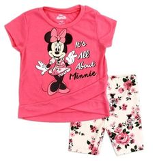 Dress Your Little One In Magical Style With This Adorable Minnie Mouse 2-Piece Bike Short Set! Perfect For Your Infant Or Baby Girl, This Set Features A Cute Coral Top Adorned With Minnie Mouse Graphics Paired With Matching Bike Shorts. Available In Size 18m, This Set Comes In Beautiful New Colors That Are Sure To Delight. The Top Is Made From 100% Polyester For Softness And Durability, While The Shorts Are Crafted From A Blend Of 95% Cotton And 5% Spandex For Comfort And Flexibility. Let Your L Pink Cotton Character Print Sets, Pink Cotton Sets With Character Print, Cute Pink Sets With Cartoon Print, Cute Pink Cartoon Print Sets, Cute Pink Character Print Sets, Pink Minnie Mouse Sets For Spring, Casual Pink Minnie Mouse Set, Spring Minnie Mouse Pink Sets, Spring Pink Minnie Mouse Sets