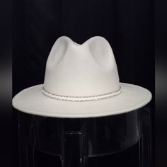 Nwt Marcus Adler Felt Fedora Hat. Features Cute Diamond/Jewels Accent With Braid Detail Around Hat. Ella Etc, Based In New York Same Day Shipping Monday-Saturday Elegant Silver Embellished Hats, Elegant Silver Hat With Bling, Elegant Silver Hats With Bling, Silver Wide Brim Hat With Rhinestones, Hat Cream, Felt Fedora, Diamond Jewel, Fedora Hat, Accent Colors