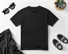 Black T shirt Outfit MockUp Digital Download. Casual Black Plain Shirt, Black Plain T-shirt For Streetwear, Basic Black Plain Shirt, Black Plain Summer Shirt, Black Plain Crew Neck T-shirt, Basic Black T-shirt For Summer, Black T Shirt Outfit, T Shirt Outfit, Tshirt Outfits