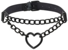 Edgy Heart-shaped Choker For Concerts, Grunge Metal Necklaces For Valentine's Day, Adjustable Punk Style Chain Choker, Gothic Heart Necklace For Concerts, Gothic Heart Necklace For Concert, Gothic Heart-shaped Metal Choker, Gothic Metal Heart Choker, Black Heart-shaped Metal Choker, Punk Style Black Necklace For Valentine's Day