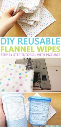 the instructions for how to make diy reusable flannel wipes