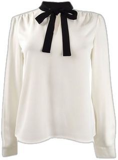 White Long Sleeve Top For Workwear, Black Tie Neck Blouse For Work, White Long Sleeve Top For Work, Chic Summer Long Sleeve Top For Work, Classic Long Sleeve Top For Spring Workwear, Elegant Long Sleeve Top For Work, Elegant Long Sleeve Top For Spring Workwear, Classic Long Sleeve Calvin Klein Tops, Chic Spring Long Sleeve Top For Work