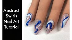 Abstract Swirl Nail Art Tutorial YouTube Swirl Nail Art Tutorial, Swirl Nails Tutorial, Abstract Swirl Nails, Swirl Nail, Swirl Nail Art, Swirl Nails, Line Nail Art, Beachy Nails