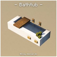 an image of a bathtub made out of wood and metal with the words bathtub above it