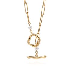 At first glance this chain appears simple yet elegant. But look closer and you'll find beautiful little details, such as the coral inspired sculpting, and a petit-pearl gracefully suspended between the chain and the clasp. All of which combine to create a strong impression with a fine, feminine quality. Made from high quality sterling silver with 18ct gold plating and swarovski pearl. Jewellery CareOur products are all made from sterling silver, and we ensure high quality gold plating on all our Minimalist Metal Necklace With Pearl Charm, Elegant Everyday Pearl Necklace With Chain, Minimalist Metal Pearl Chain Necklace, Minimalist Metal Chain Necklace With Pearl, Elegant Metal Chain Necklace With Pearl Charm, Elegant Dangle Chain Necklace With Pearl Pendant, Elegant Dangle Pearl Pendant Chain Necklace, Elegant Chain Necklace With Pearl Pendant, Elegant Pearl Chain Link Jewelry