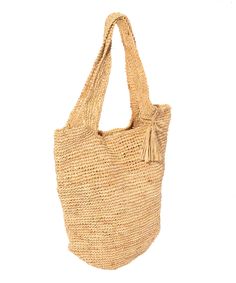 This 100% raffia bag is a vacation essential. Throw it in your suitcase, unpack it, then hit the beach with all your essentials stored comfortably inside. Dimensions: Height=15 3/8” Width=14” Handle Drop=9.75” Fabrication: 100% raffia Eco-friendly Jute Shoulder Bag For Vacation, Handwoven Shoulder Bag For Travel On Vacation, Handwoven Shoulder Bag For Travel And Vacation, Handwoven Bags For Everyday Use And Vacation, Handwoven Bags For Everyday And Vacation, Everyday Handwoven Bags For Vacation, Eco-friendly Natural Bucket Bag For Travel, Vacation Jute Bags With Braided Handles, Vacation Bags With Braided Handles And Jute Material